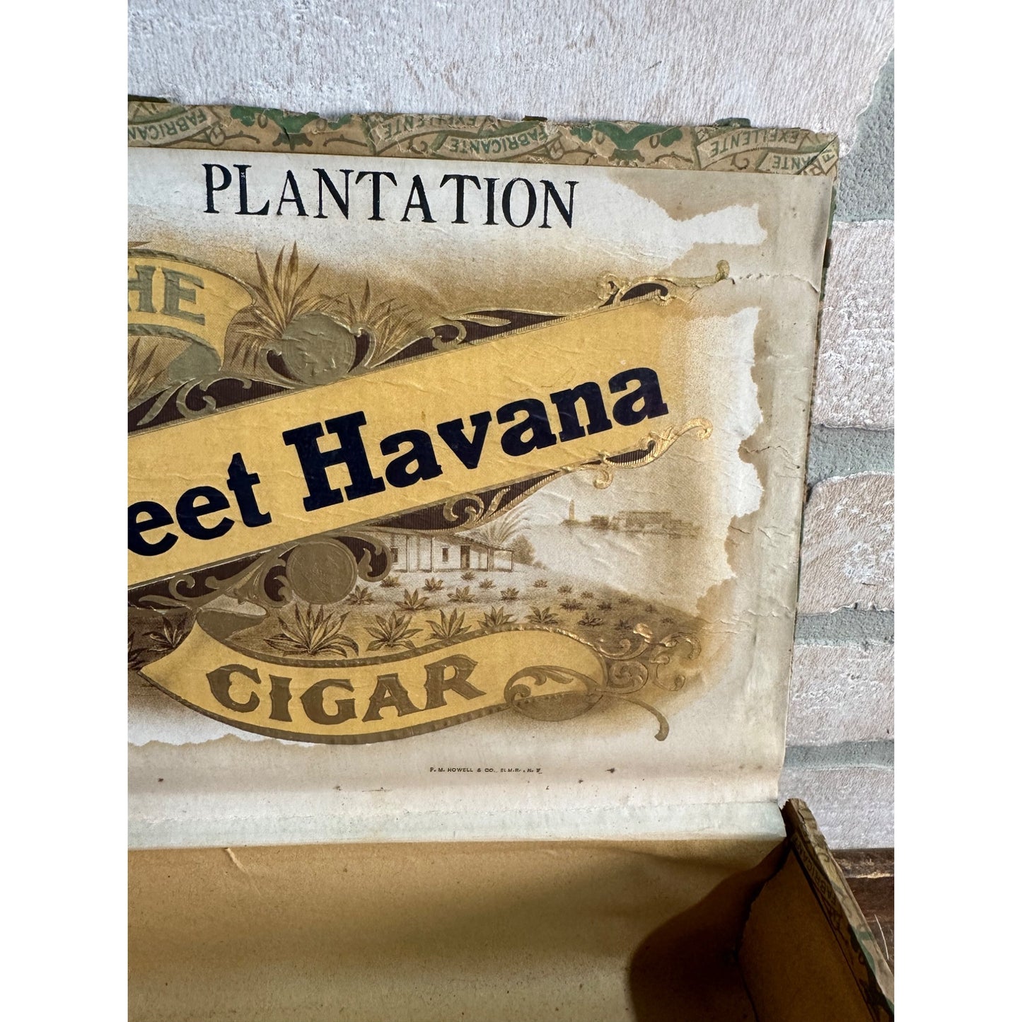 RARE Vintage 1900s Sweet Havana Wooden Cigar Box Robert Lill Manitowoc Wis