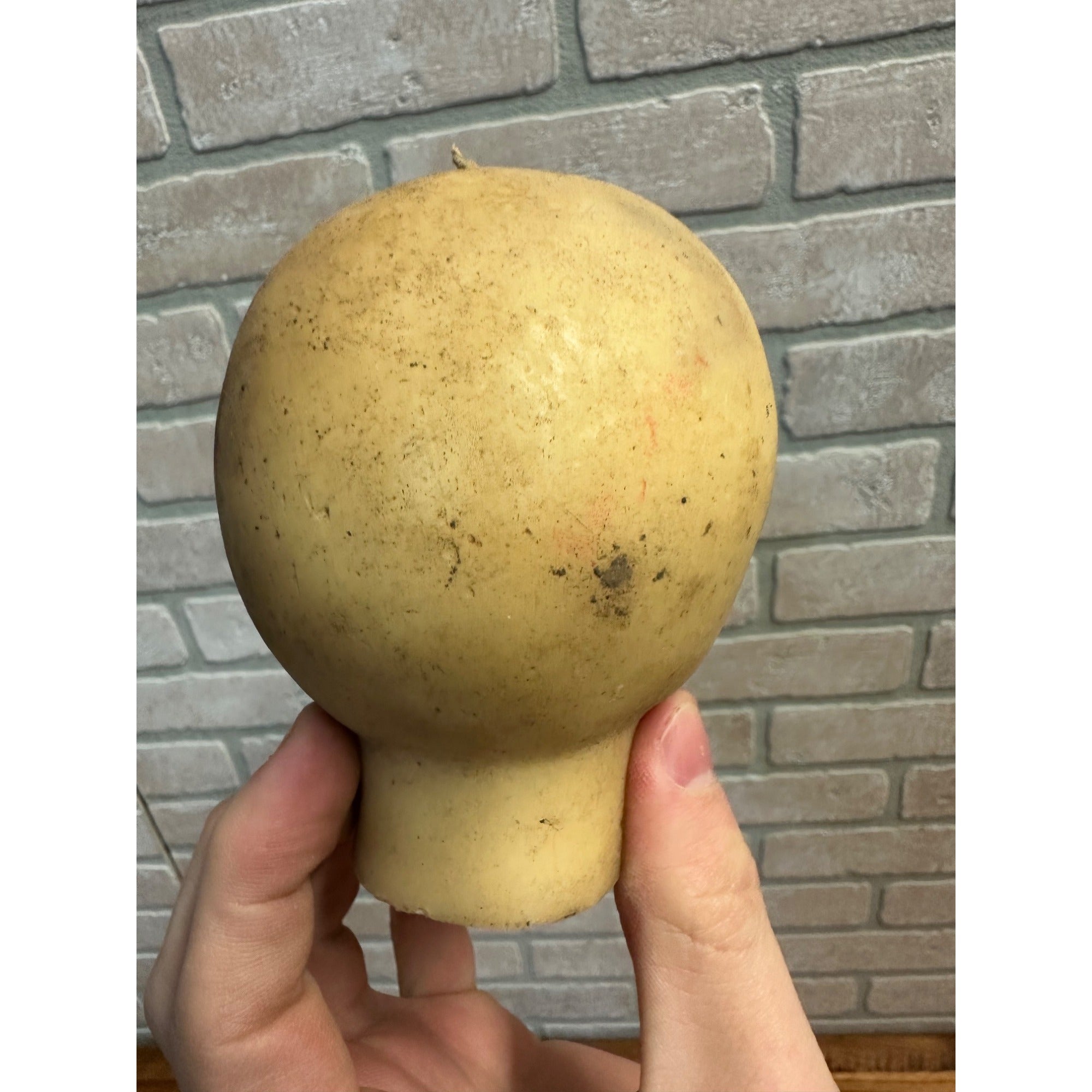 Vintage 1950s Gurley Bleeding Human Skull Wax Figural Candle Halloween Decor 4" Tall