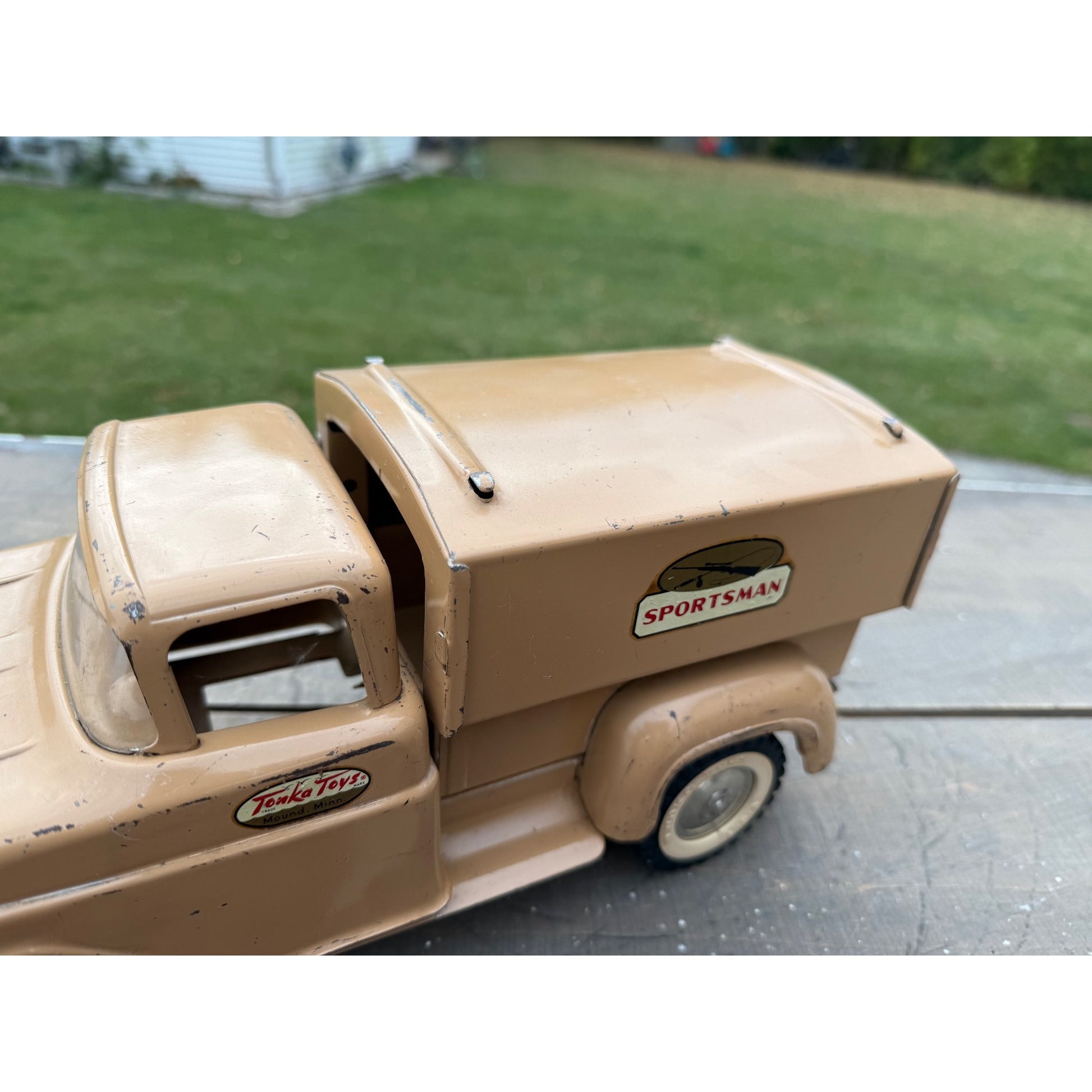 Vintage Tonka Sportsman No. 05 Stepside Truck & Topper Pressed Steel Toy
