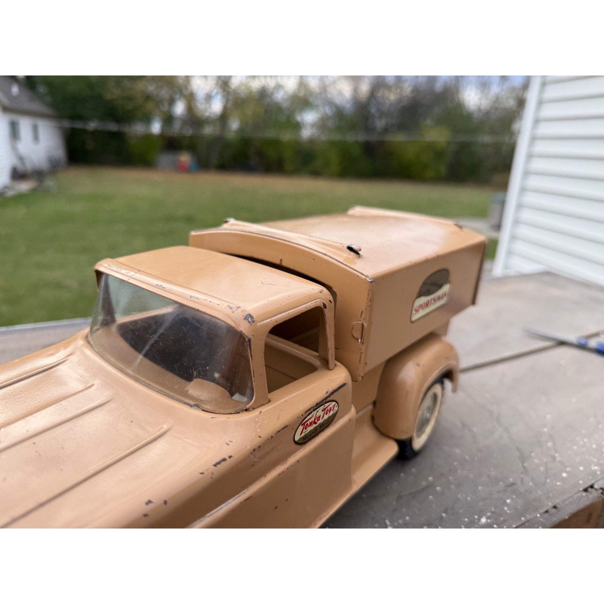Vintage Tonka Sportsman No. 05 Stepside Truck & Topper Pressed Steel Toy