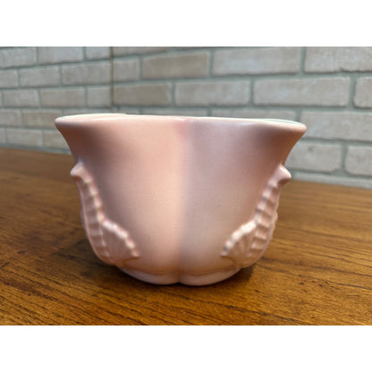 Vintage Red Wing Pottery Pink Planter Star Leaf Design #1214 Signed