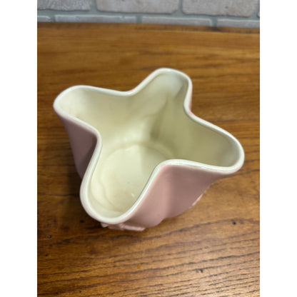 Vintage Red Wing Pottery Pink Planter Star Leaf Design #1214 Signed