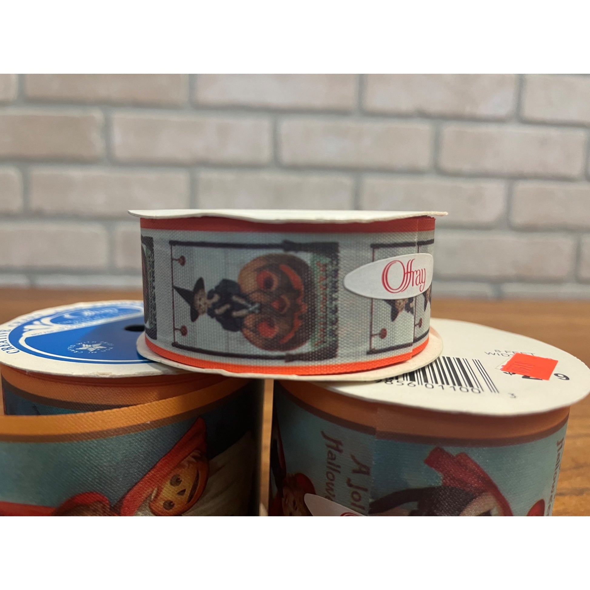 Vintage Offray Halloween Craft Ribbon Ellen Clapsaddle Jolly Halloween Lot (3)
