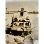 Vintage Canadian Fishing Boat Great Lakes Bustikogan 1930s Snapshot Real Photo