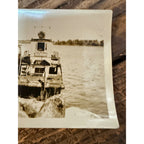 Vintage Canadian Fishing Boat Great Lakes Bustikogan 1930s Snapshot Real Photo