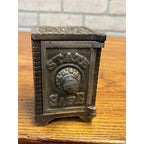 Antique State Safe Cast Iron Combination Dial Lock Still Bank -- Works!