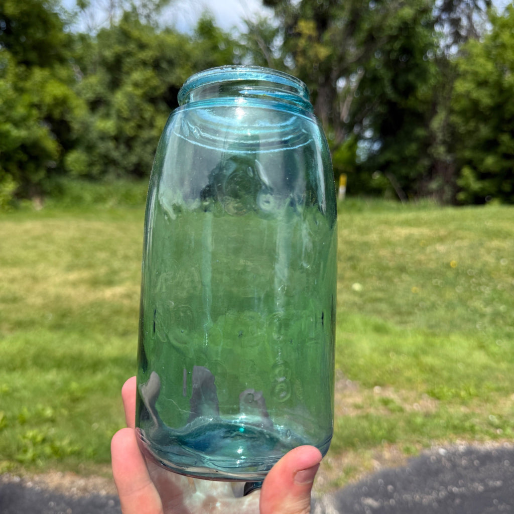 Vintage Mason Jar Patent Nov.30th 1858 #3 Aqua Blue Faint Mark