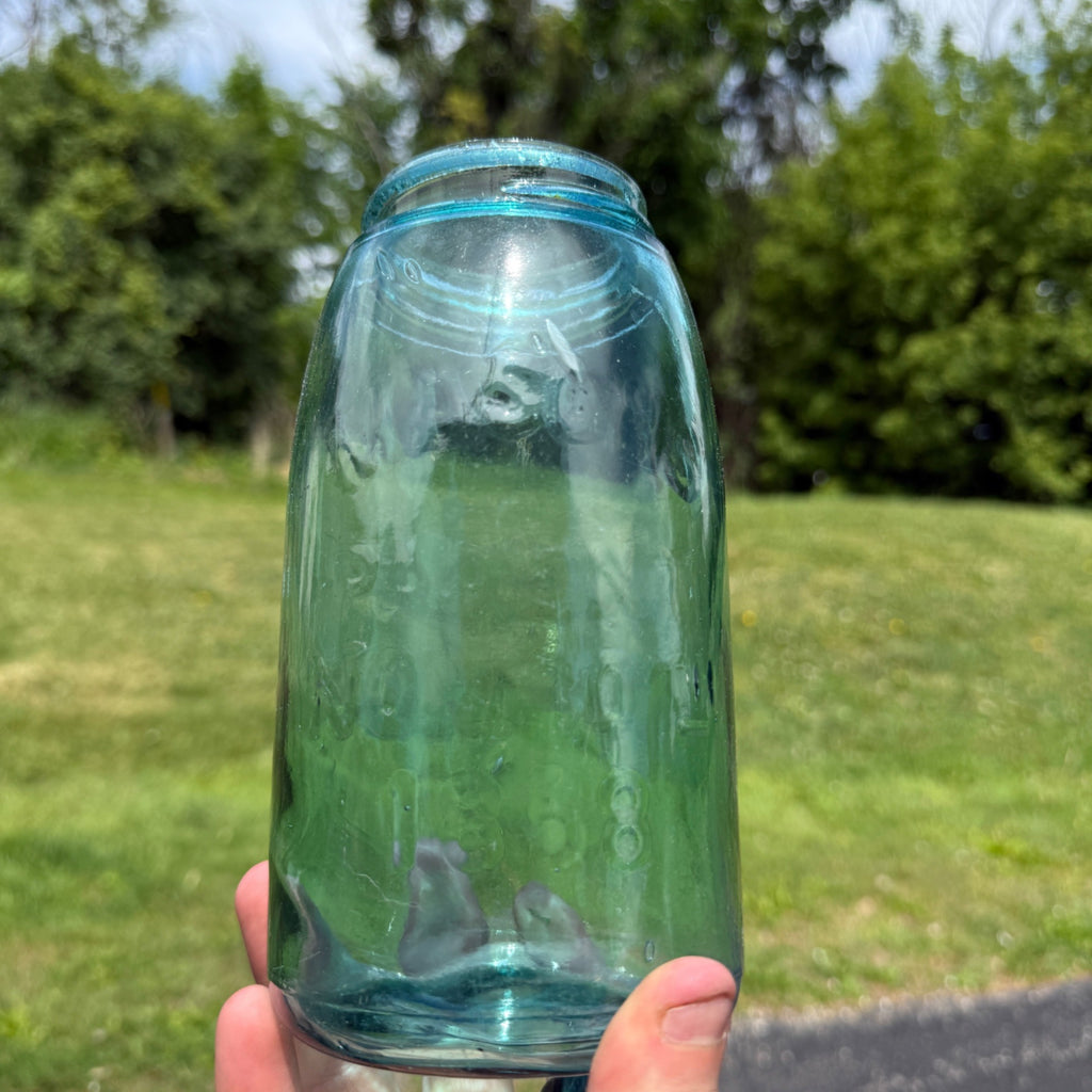 Vintage Mason Jar Patent Nov.30th 1858 #3 Aqua Blue Faint Mark