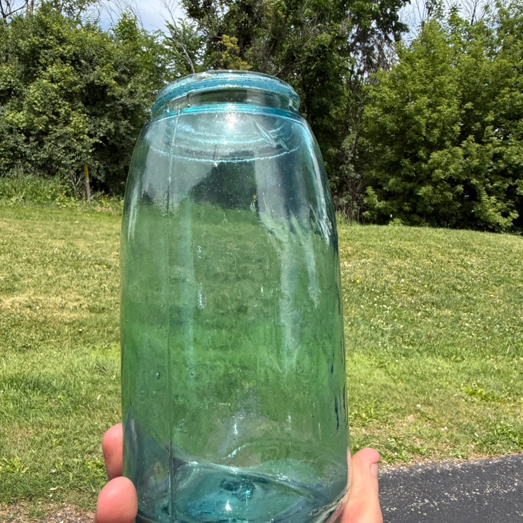 Vintage Mason Jar Patent Nov.30th 1858 #3 Aqua Blue Faint Mark