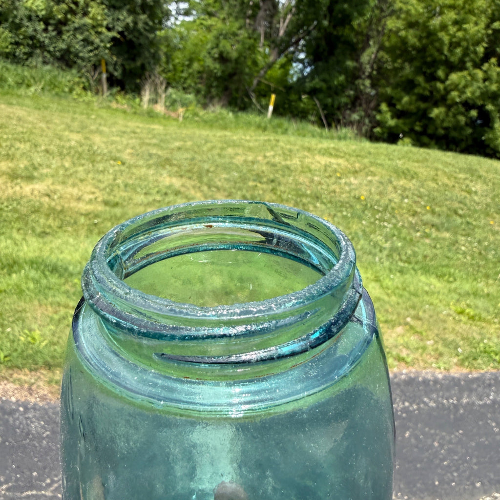 Vintage Mason Jar Patent Nov.30th 1858 #3 Aqua Blue Faint Mark