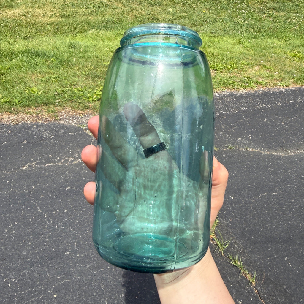 Vintage Mason Jar Patent Nov.30th 1858 #3 Aqua Blue Faint Mark