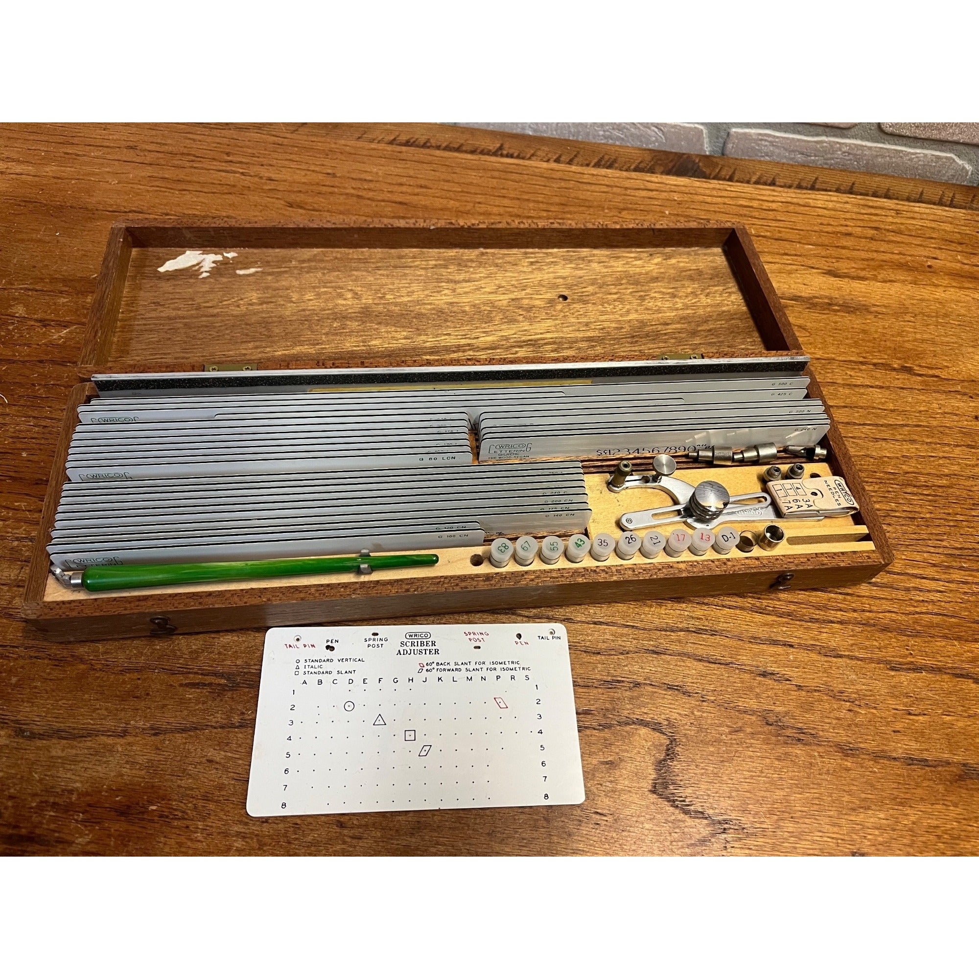 Vintage WRICO Lettering Set Engineering Drafting Tool 6675-542-0897