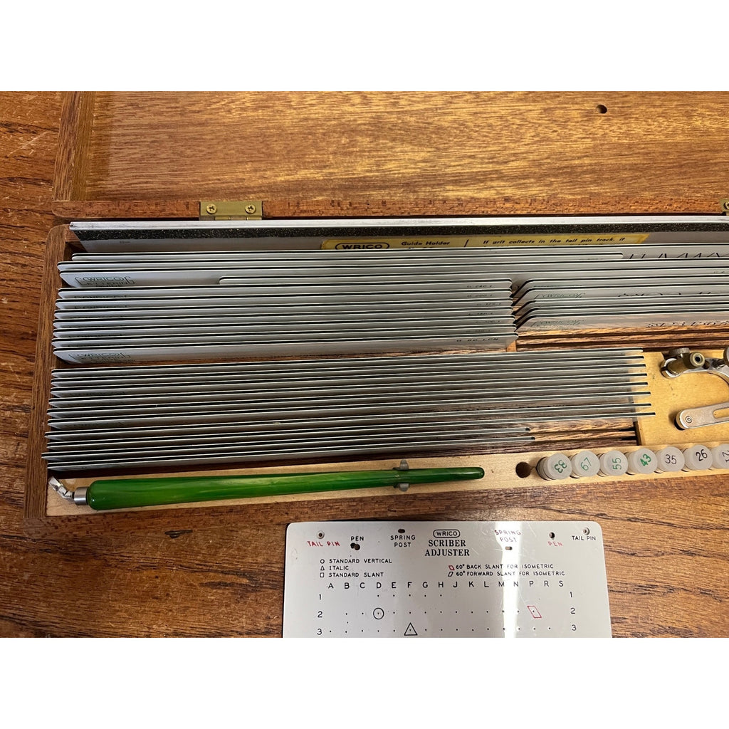 Vintage WRICO Lettering Set Engineering Drafting Tool 6675-542-0897