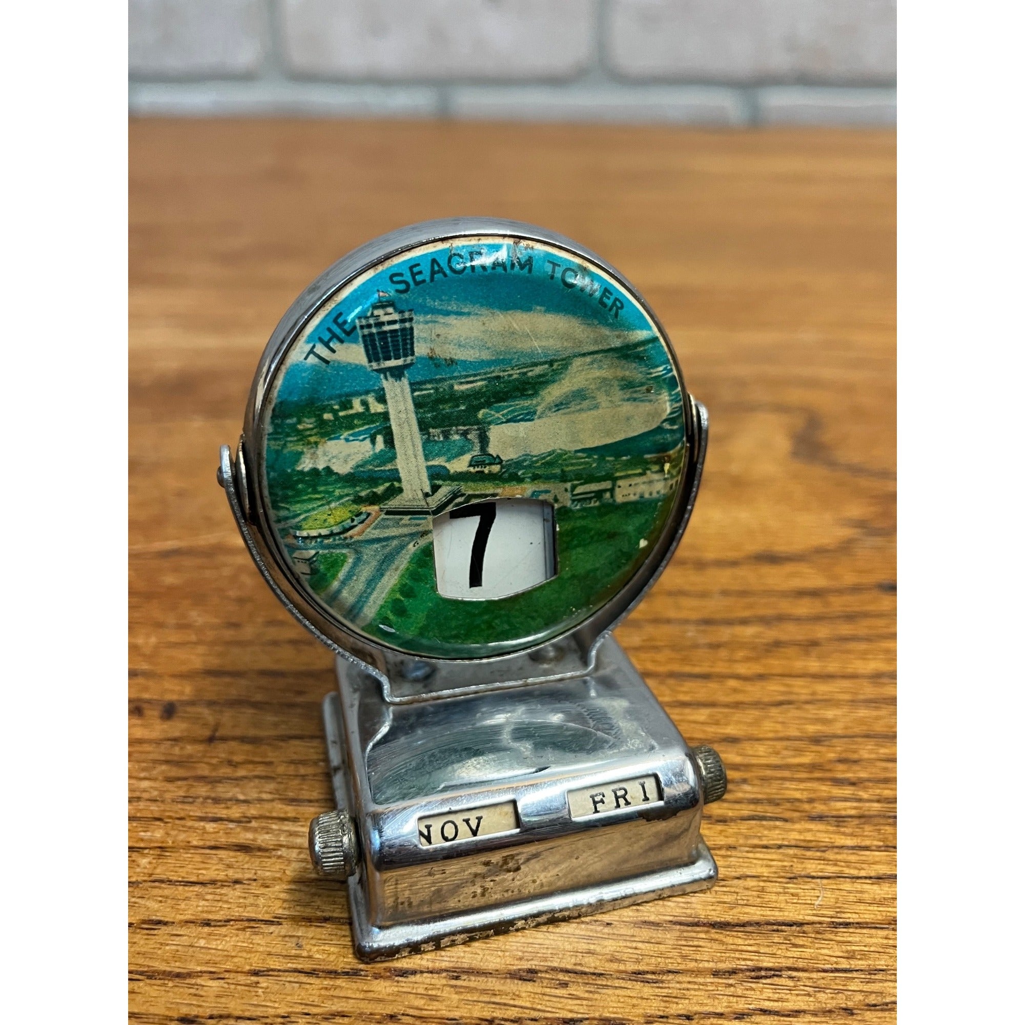 Vintage Perpetual Flip Mechanical Desktop Calendar Metal Niagara Falls Canada