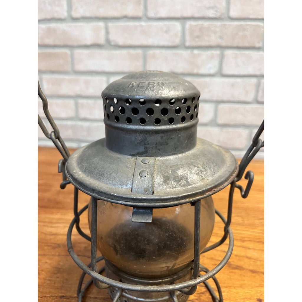 Vintage Penn Central Railroad Lantern Adlake Kero Pennsylvania Clear Glass Globe