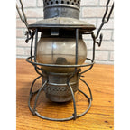 Vintage Penn Central Railroad Lantern Adlake Kero Pennsylvania Clear Glass Globe