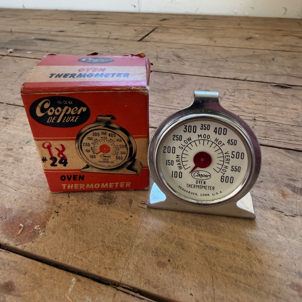 Vintage Cooper DeLuxe Oven Thermometer #24 w/ Original Box Made in USA