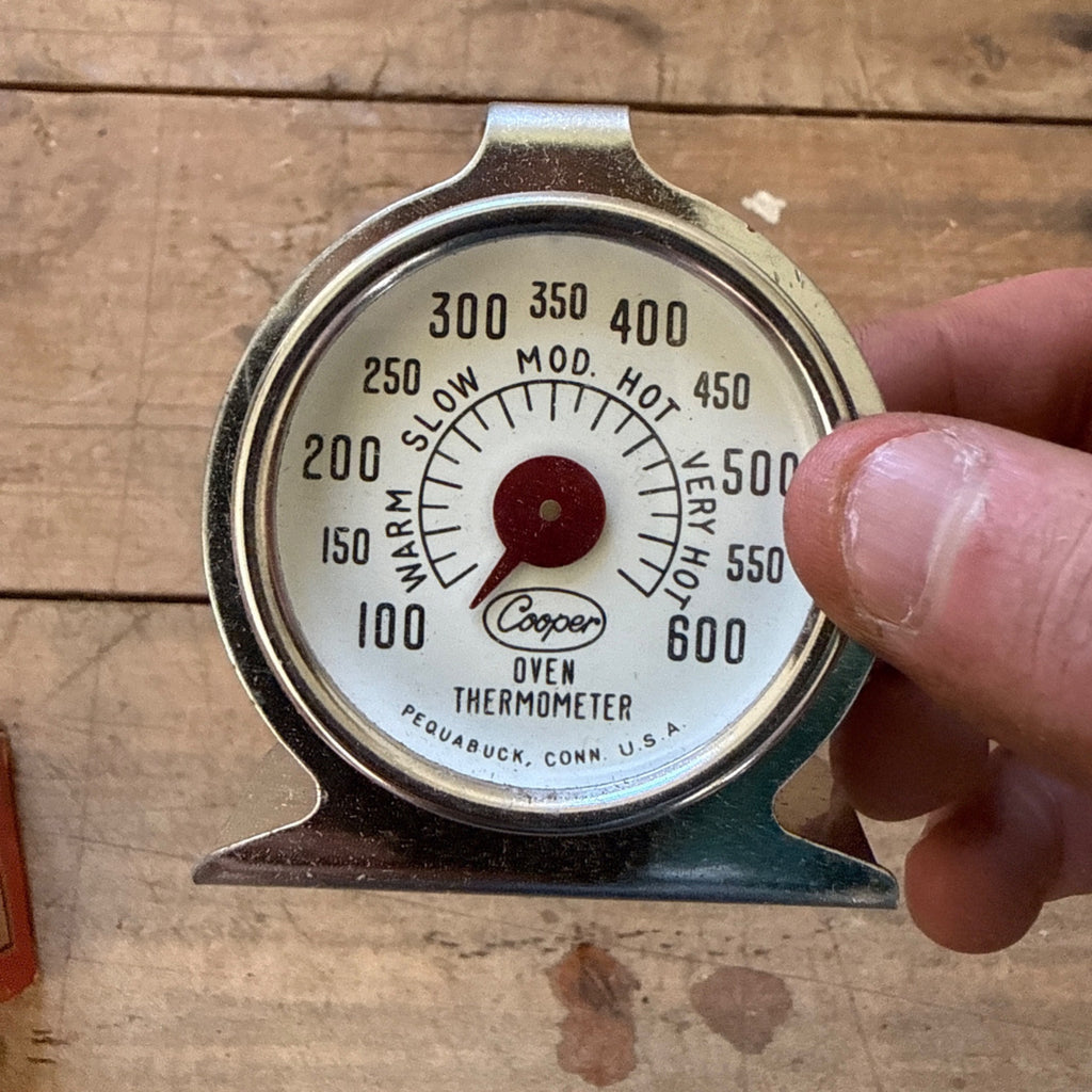 Vintage Cooper DeLuxe Oven Thermometer #24 w/ Original Box Made in USA