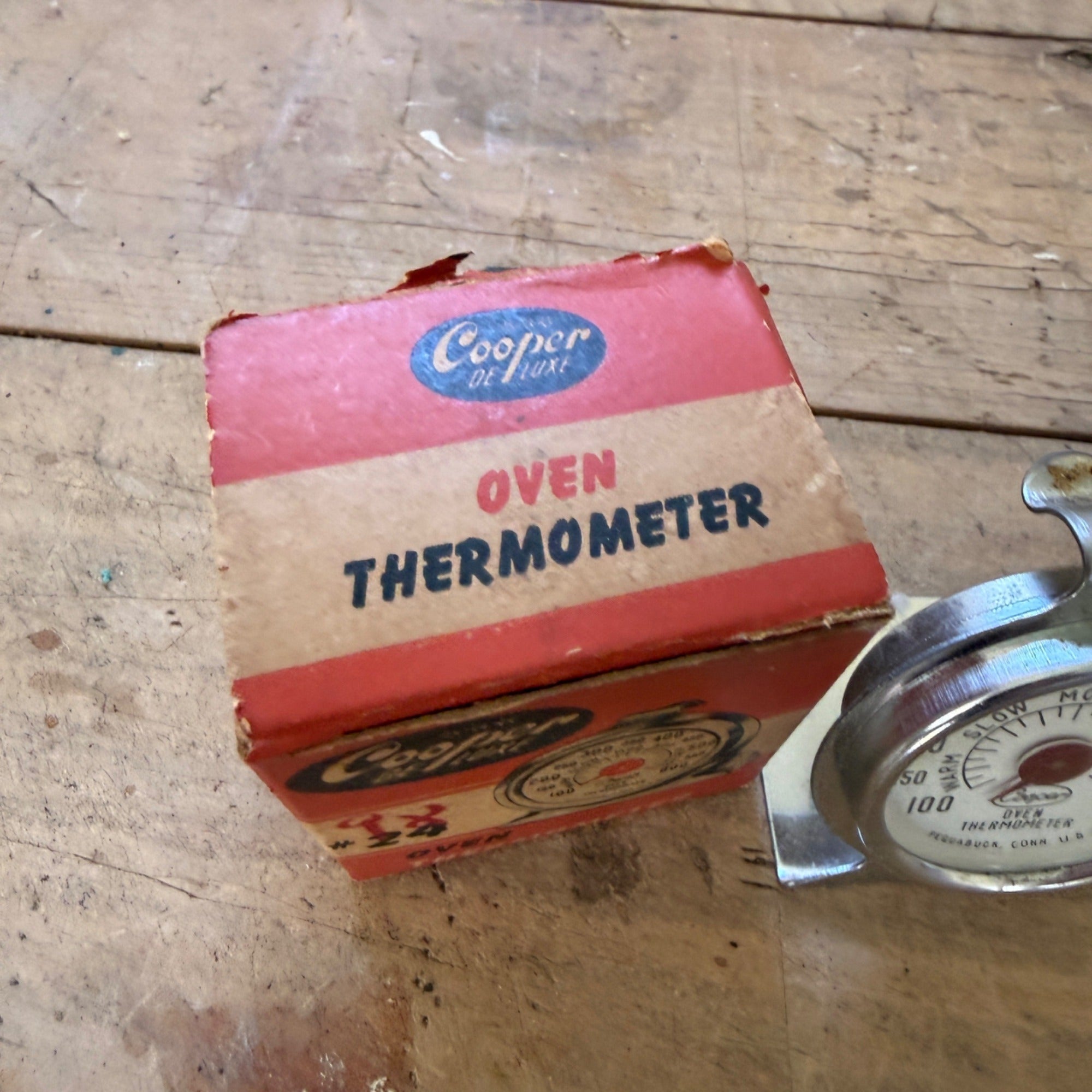 Vintage Cooper DeLuxe Oven Thermometer #24 w/ Original Box Made in USA