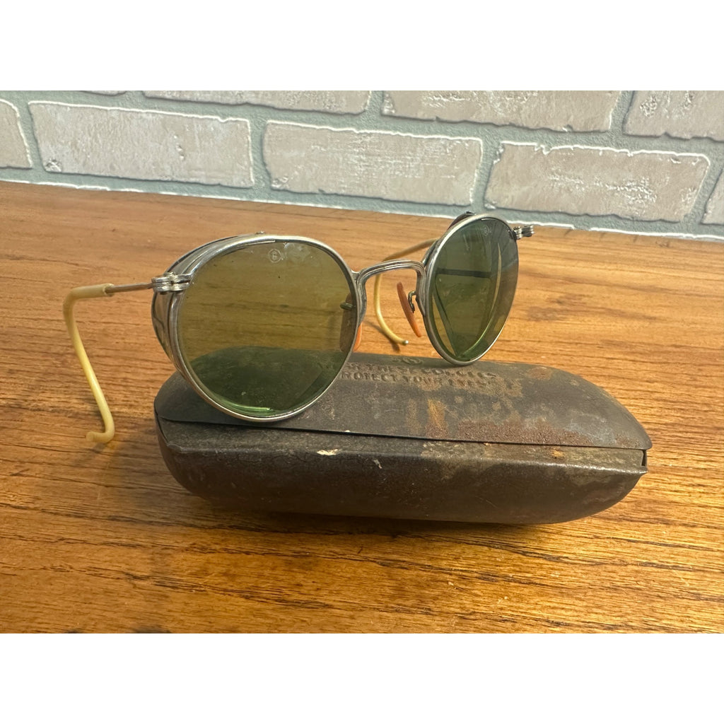 Vintage Fulvue AO-23 Green Motorcycle/Aviator Glasses Safety Goggles Steampunk