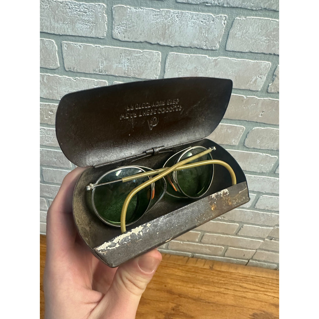 Vintage Fulvue AO-23 Green Motorcycle/Aviator Glasses Safety Goggles Steampunk