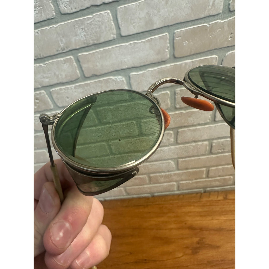Vintage Fulvue AO-23 Green Motorcycle/Aviator Glasses Safety Goggles Steampunk