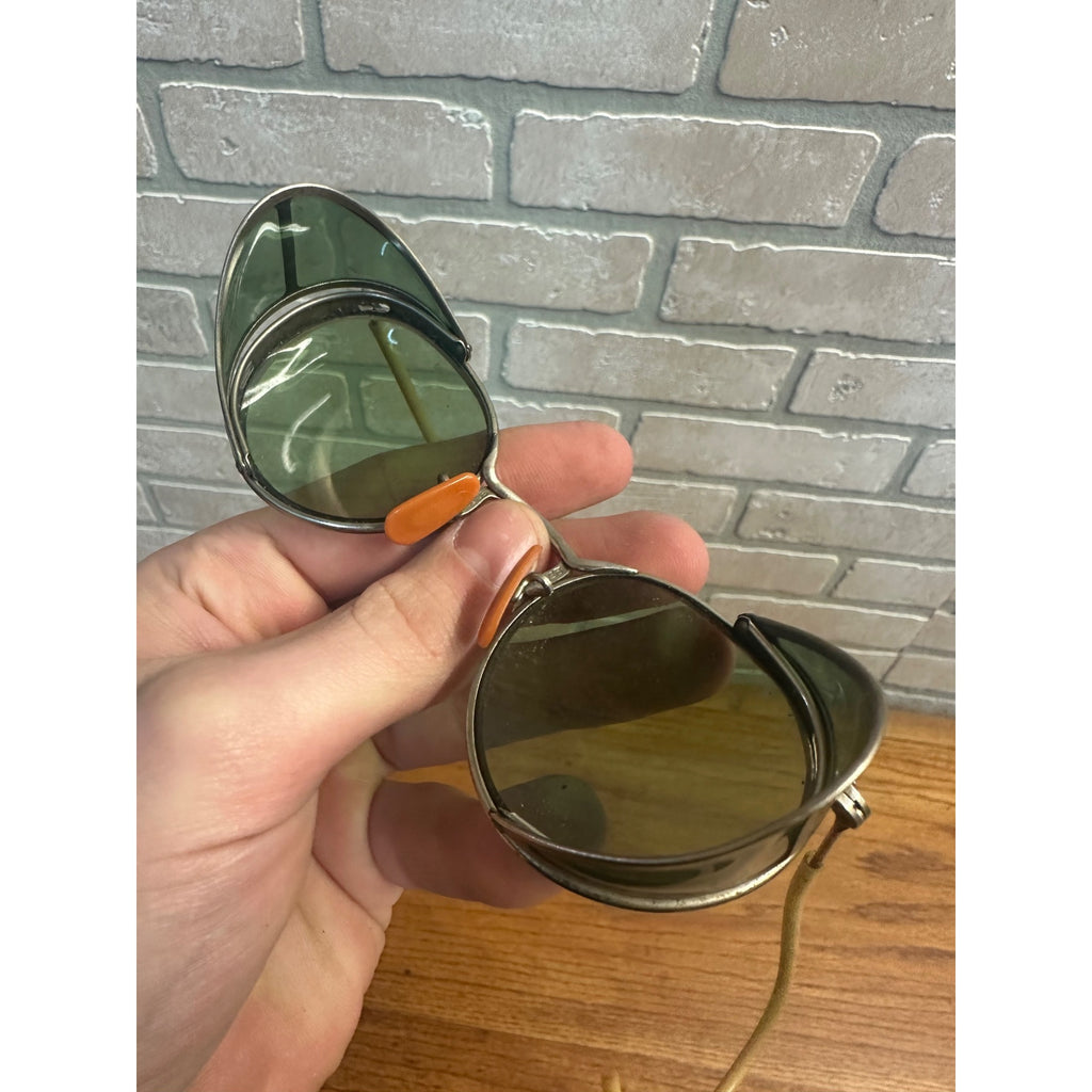 Vintage Fulvue AO-23 Green Motorcycle/Aviator Glasses Safety Goggles Steampunk