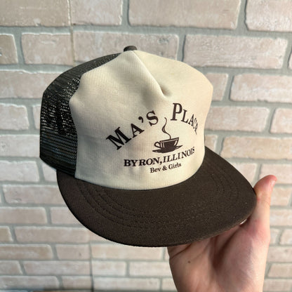 VINTAGE MAS PLACE BYRON ILLINOIS AMERICAN CAFE RETRO SNAPBACK HAT