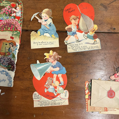 Vintage Early 1900s Valentines Day Cards Scrap Mechanical ++