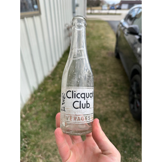 Vintage 1950s Clicquot Club Soda Bottle Red Rock Cleveland Ohio