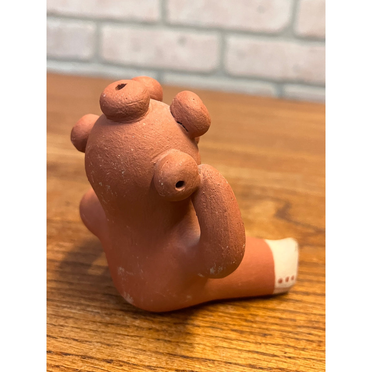 Vintage Southwestern Red Clay Mudhead Pottery Storyteller Mother With Infant Figure