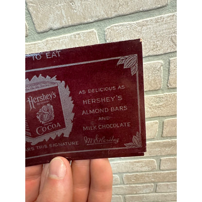 RARE Antique Early 1920s Hershey's Chocolate Bar Wrapper - Sustaining than Meat