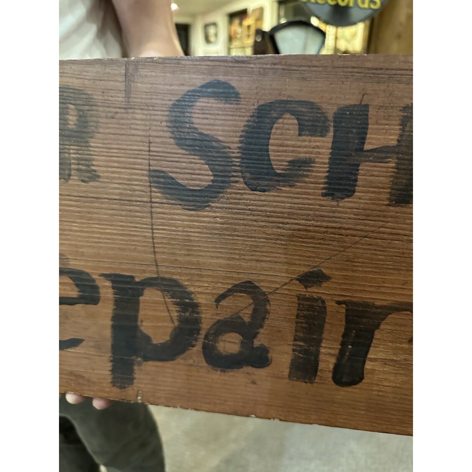 Vintage 1950s Joey's After School Bicycle Repairs Wooden Trade Advertising Sign