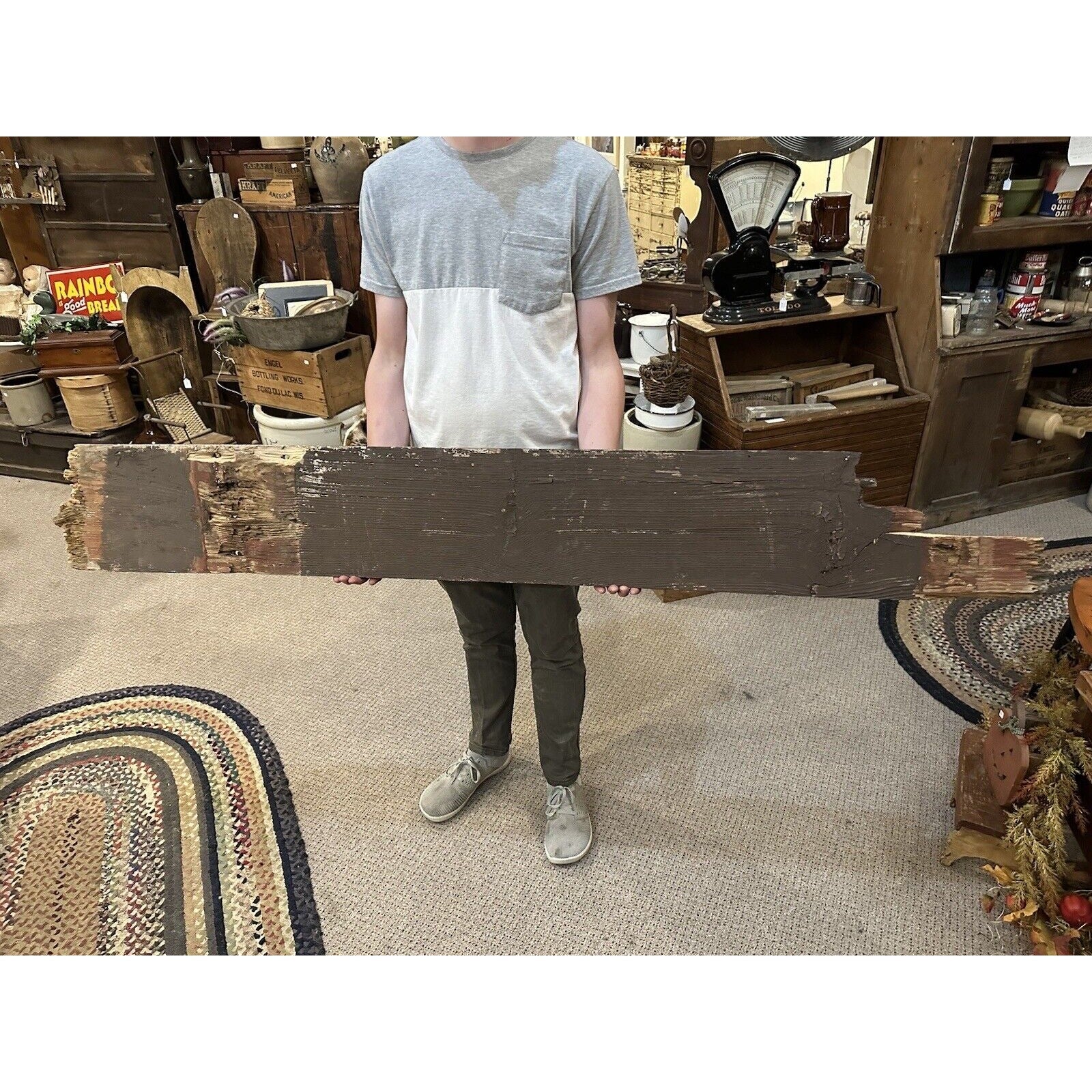 Vintage 1950s Joey's After School Bicycle Repairs Wooden Trade Advertising Sign