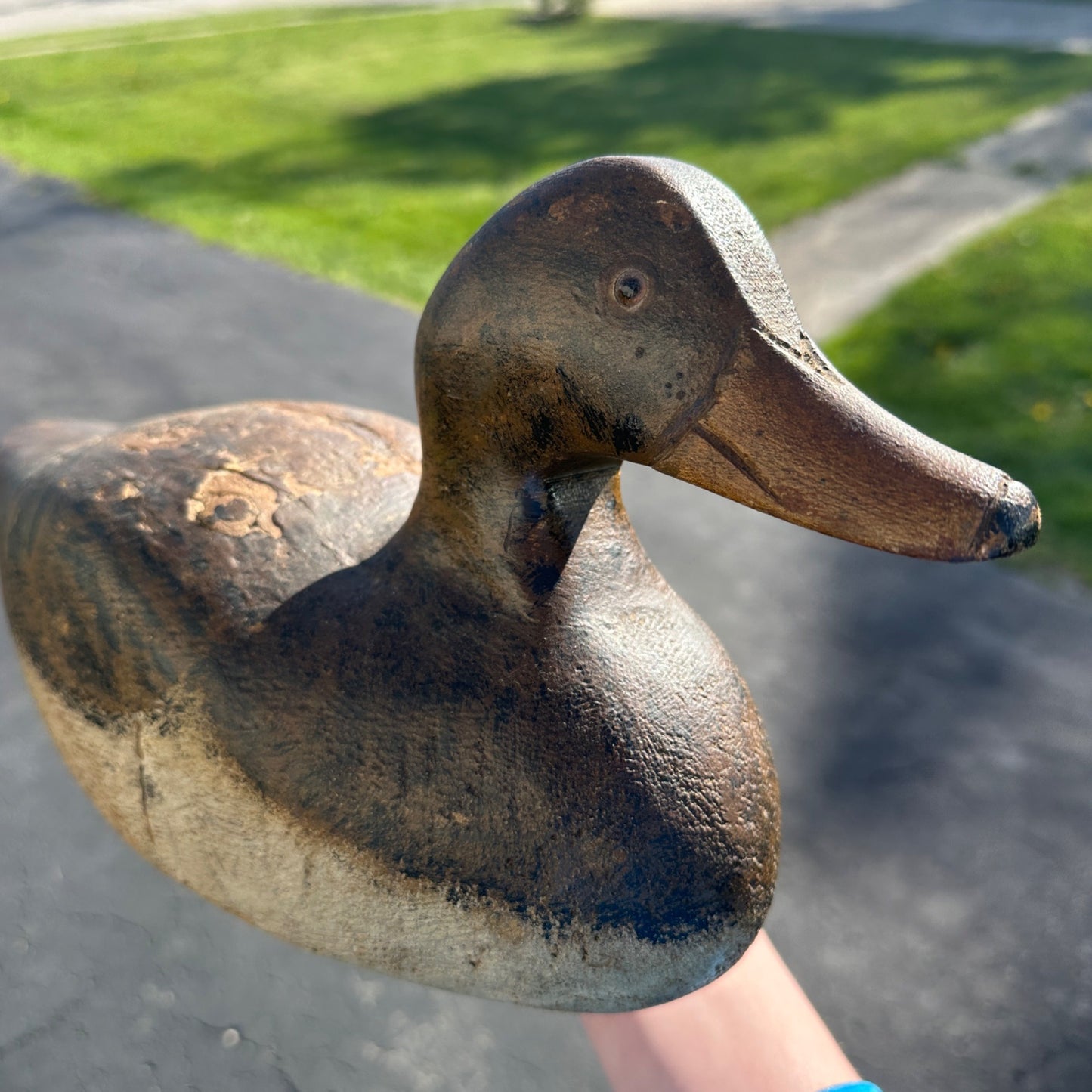 Vintage Gus Nelow Hen Mallard Duck Decoy Wooden Wisconsin