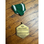 Original WWII US Armed Forces Military Merit Medal Green Antique Gold Tone Eagle