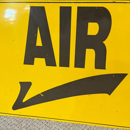 Vintage 1960s Yellow Tin Air Service Station Air Meter Sign