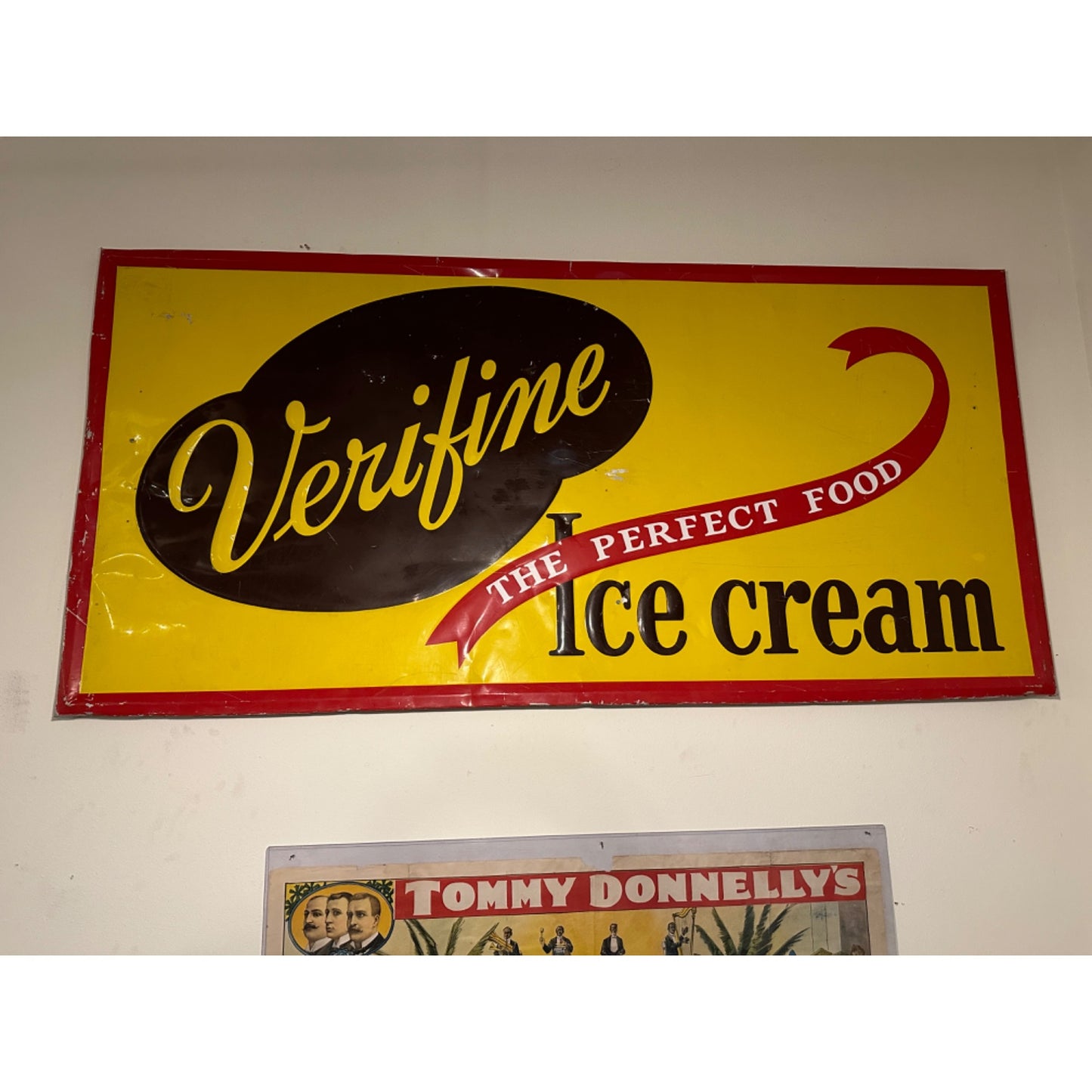 LARGE VINTAGE 5ft VERIFINE ICE CREAM METAL SIGN COUNTRY STORE