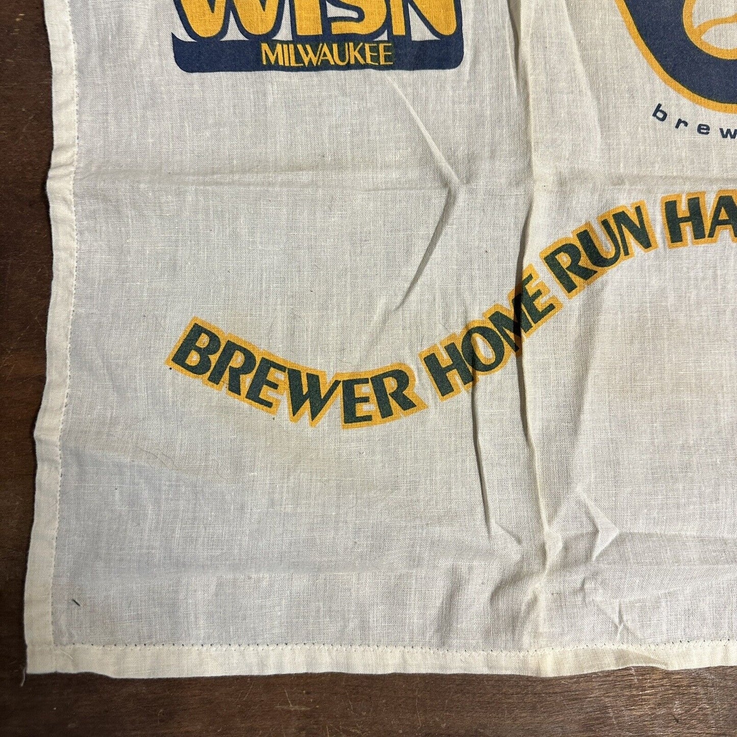 Vintage 1970s Milwaukee Brewers Home Rune Hankie Cloth Stadium Giveaway