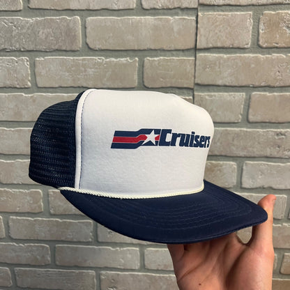 VINTAGE LAND CRUSIERS ? BLUE WHITE RETRO SNAPBACK HAT MESH TAIWAN