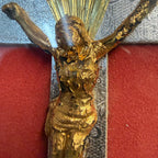 Vintage Catholic Sacred Heart Jesus Mary Shadow Box Shrine Crucifix Wall Hanging