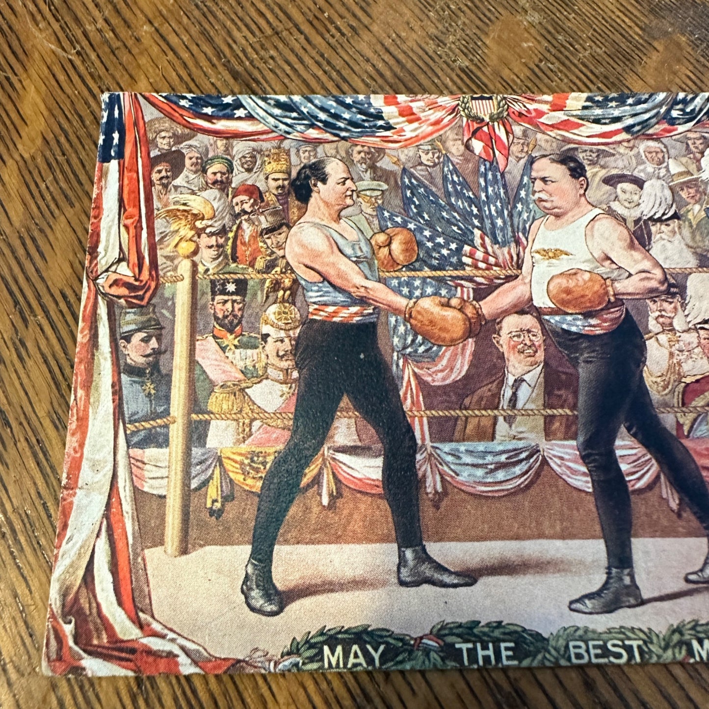 RARE 1912 Jennings Bryan vs William Taft Presidential Election Postcard Boxing