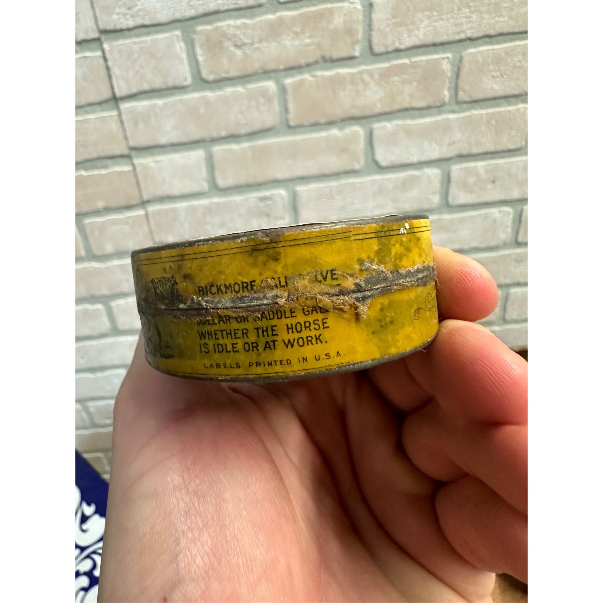 Vintage Early 1900s Bickmore's Gall Salve for Horses & Cattle Advertising Tin Can