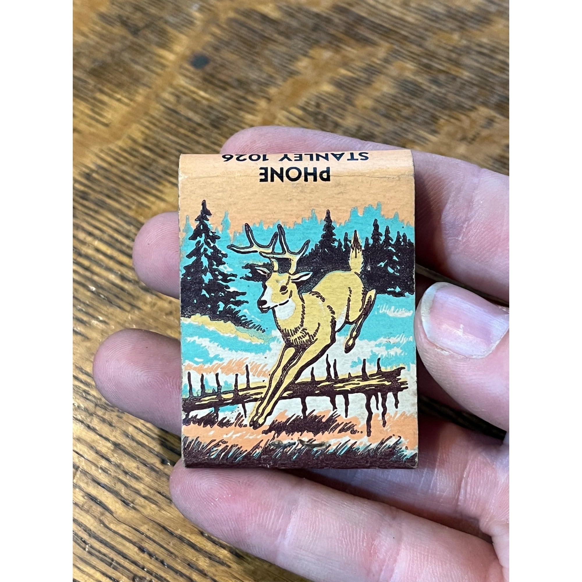 Vintage Matchbook Advertising - Connie’s Bar - Oshkosh, Wis Outdoors Hunting Wildlife