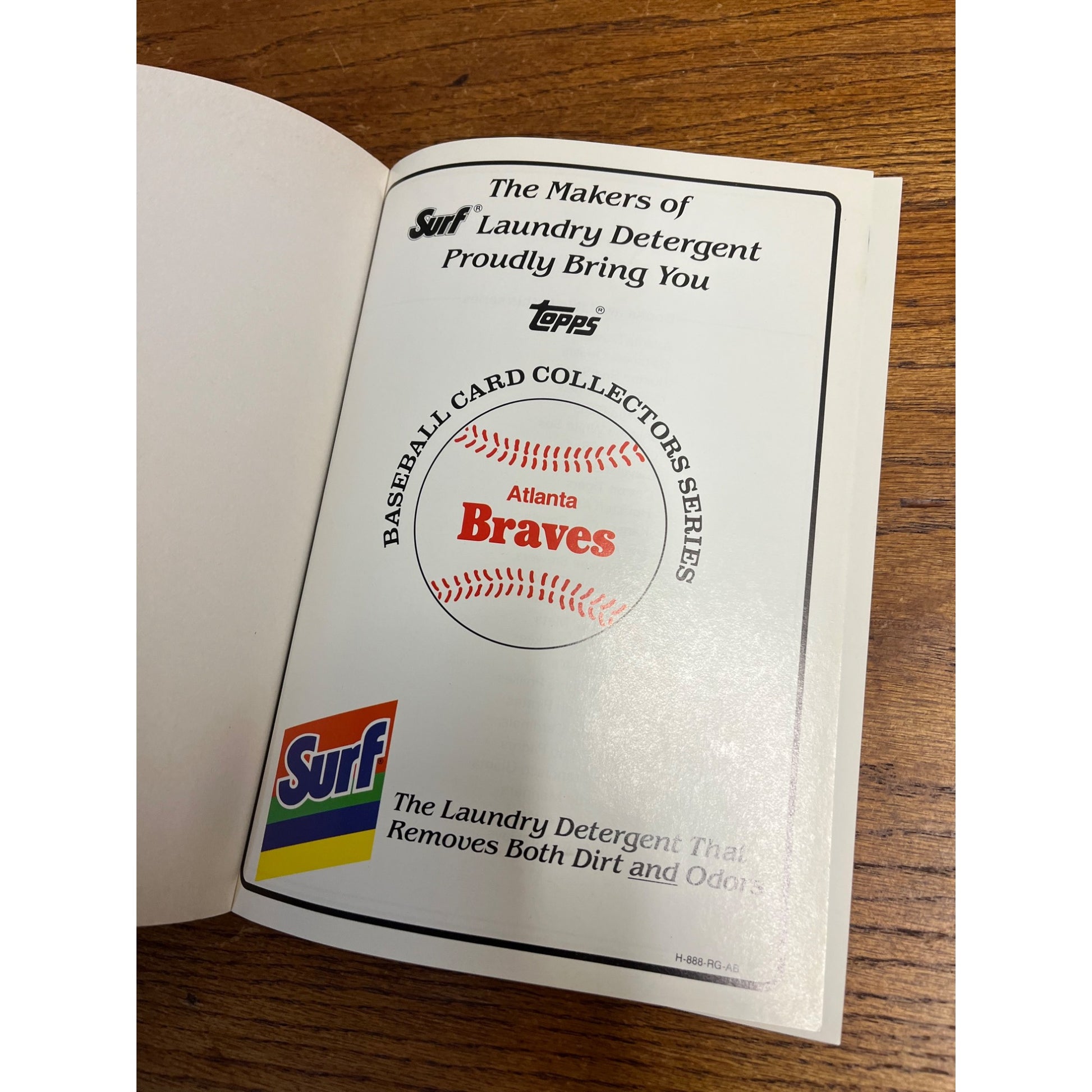 1987 Topps/Surf Book Baseball Cards ATLANTA BRAVES (MLB) 1952 to 1986