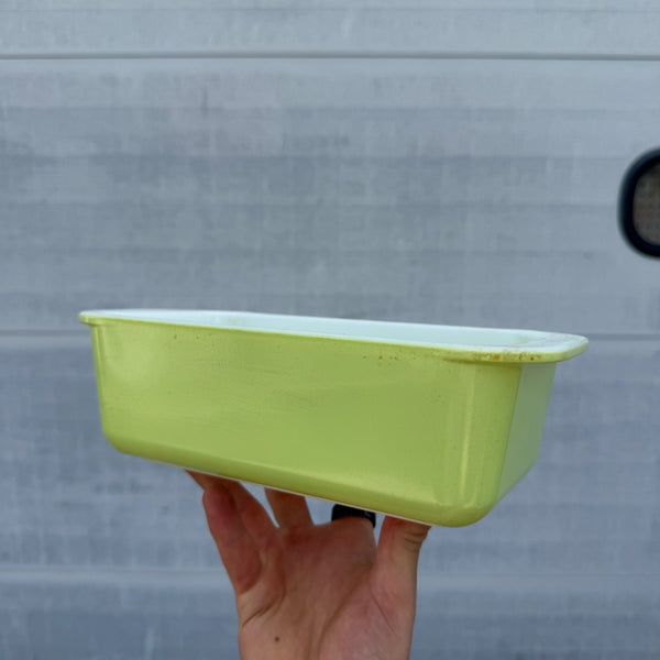 Vintage Pyrex 213 Lime Green 1.5 Qt Loaf Bread Pan Made in USA