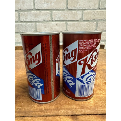 Vintage King Cola Lot (2) Straight Flat Top Steel Pull Tab Soda Cans Cleveland