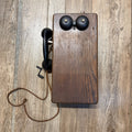Antique Oak  Wall Mount Telephone