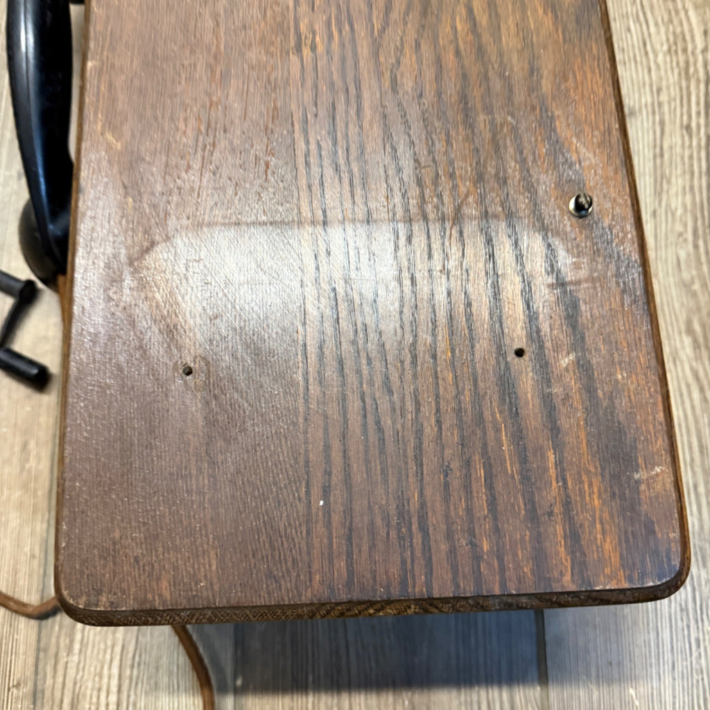 Antique Oak  Wall Mount Telephone