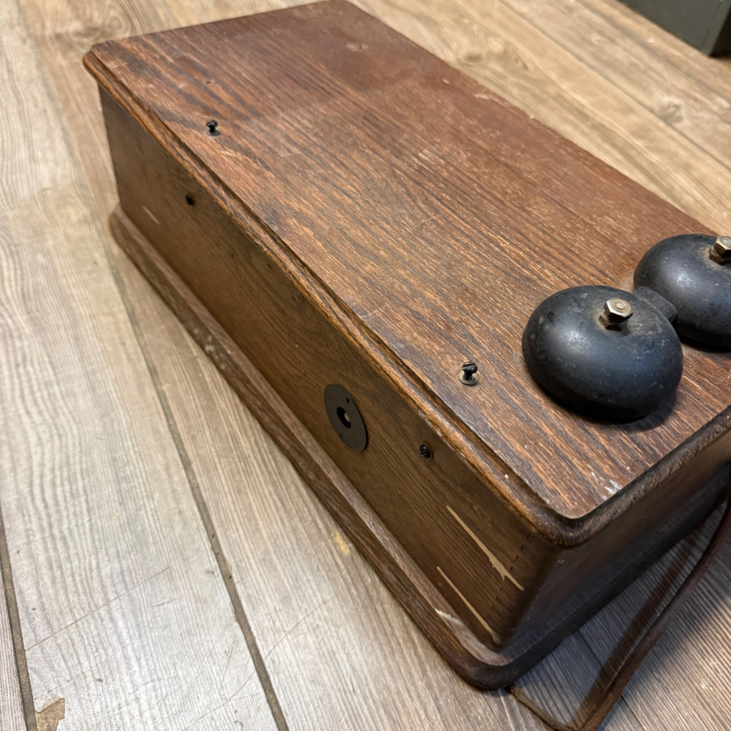 Antique Oak  Wall Mount Telephone